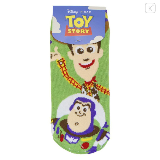 Japan Disney Socks - Toy Story Buzz Lightyear & Woody : Green - 1