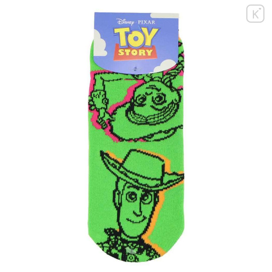 Japan Disney Socks - Toy Story Buzz Lightyear & Woody : Sketching Green - 1