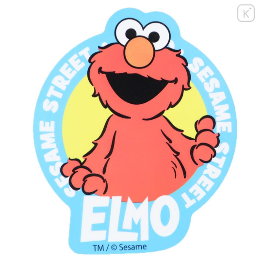 Japan Sesame Street Die-cut Vinyl Sticker - Elmo Logo Blue - 1