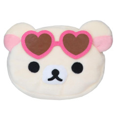 Japan San-X Plush Cosmetic Pouch - Korilakkuma : Sunglasses Heart
