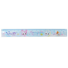 Japan Q-LiA 17cm Ruler - Kira Usa Twins Bubble Rabbit : Heisei Retro Y2K Blue