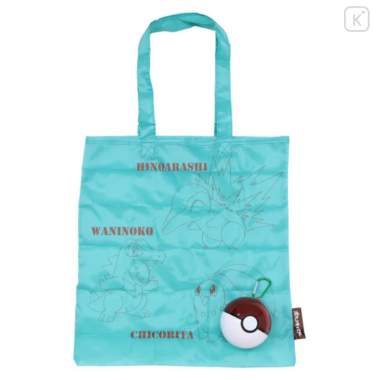 Japan Pokemon Eco Shopping Bag & Pokeball - Chikorita & Cyndaquil & Totodile - 1