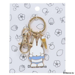 Japan Miffy Alloy Charm Keychain - Miffy : Refreshing Seaside Swimsuit Ice Cream