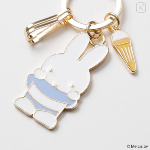 Japan Miffy Alloy Charm Keychain - Miffy : Refreshing Seaside Swimsuit Ice Cream - 4