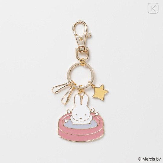 Japan Miffy Alloy Charm Keychain - Miffy : Refreshing Pool Star - 2