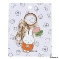 Japan Miffy Alloy Charm Keychain - Miffy : Refreshing Orange Dress Flower - 1