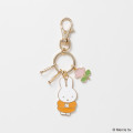 Japan Miffy Alloy Charm Keychain - Miffy : Refreshing Orange Dress Flower - 2