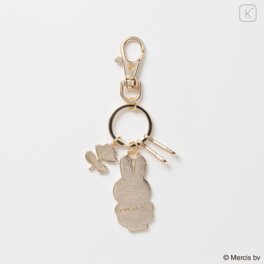 Japan Miffy Alloy Charm Keychain - Miffy : Refreshing Orange Dress Flower - 3