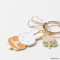 Japan Miffy Alloy Charm Keychain - Miffy : Refreshing Orange Dress Flower - 4