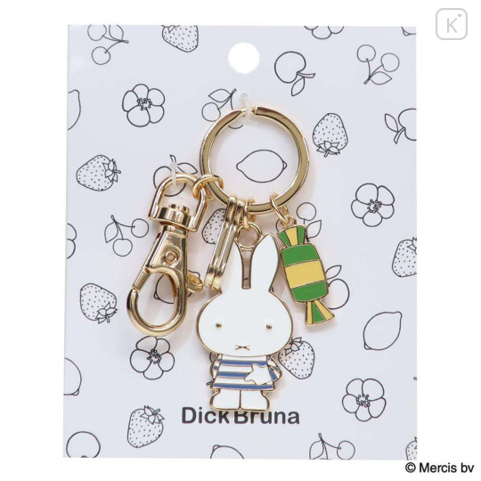 Japan Miffy Alloy Charm Keychain - Miffy : Refreshing Candy - 1
