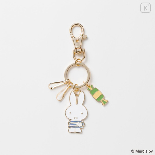 Japan Miffy Alloy Charm Keychain - Miffy : Refreshing Candy - 2