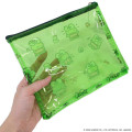 Japan Sanrio A5 Flat Pouch - Keroppi : Green All Over Pattern - 2