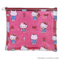 Japan Sanrio A5 Flat Pouch - Hello Kitty : Red All Over Pattern - 1