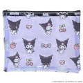 Japan Sanrio A5 Flat Pouch - Kuromi : Purple All Over Pattern - 1