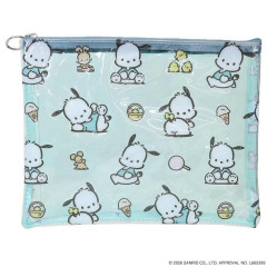 Japan Sanrio A5 Flat Pouch - Pochacco : All Over Pattern