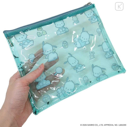 Japan Sanrio A5 Flat Pouch - Pochacco : All Over Pattern - 2