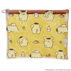 Japan Sanrio A5 Flat Pouch - Pompompurin : Yellow All Over Pattern
