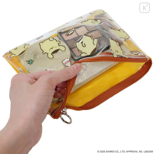 Japan Sanrio A5 Flat Pouch - Pompompurin : Yellow All Over Pattern - 3