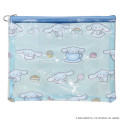 Japan Sanrio A5 Flat Pouch - Cinnamoroll : Blue All Over Pattern - 1