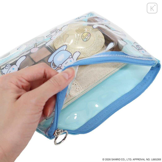 Japan Sanrio A5 Flat Pouch - Cinnamoroll : Blue All Over Pattern - 3