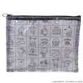 Japan Sanrio A5 Flat Pouch - Characters Black All Over Pattern - 1