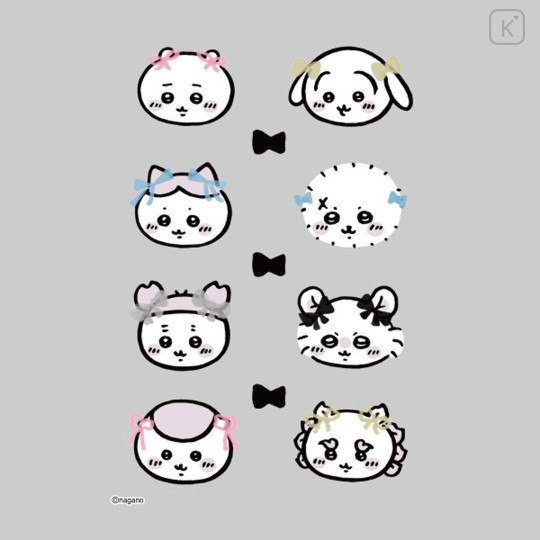 Japan Chiikawa Charapita Iron Print Postcard - Chiikawa : Characters Ribbon Black - 4