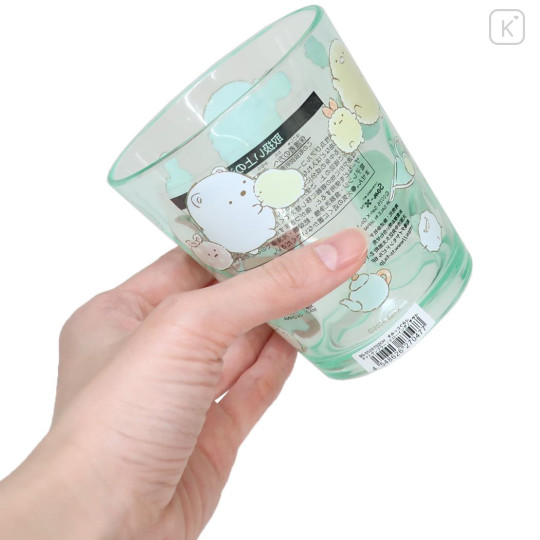 Japan San-X Clear Acrylic Tumbler - Sumikko Gurashi : Friends Light Green - 2