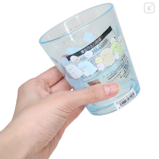 Japan San-X Clear Acrylic Tumbler - Sumikko Gurashi : Friends Light Blue - 2