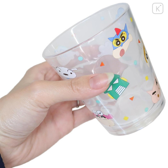 Japan Crayon Shin-chan Clear Acrylic Tumbler - Shinnosuke Nohara & Shiro : You Make My Day - 2