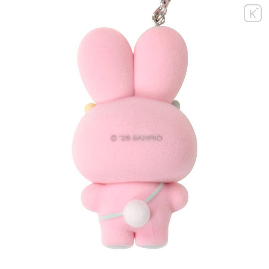 Japan Sanrio Original Bead Keychain Strap with Flocked Mascot - Hello Kitty : Puffy Ear Rabbit Club - 3