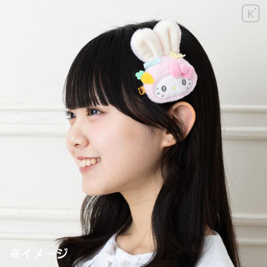 Japan Sanrio Original Big Mascot Hair Clip - Kuromi : Puffy Ear Rabbit Club Puppy Eyes - 4