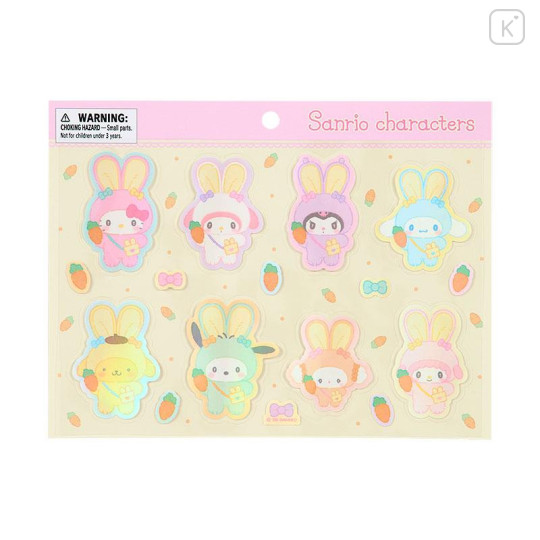 Japan Sanrio Original Sheet Sticker - Puffy Ear Rabbit Club Characters - 1