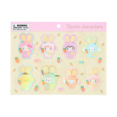Japan Sanrio Original Sheet Sticker - Puffy Ear Rabbit Club Characters