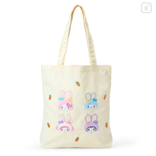 Japan Sanrio Original Tote Bag - Puffy Ear Rabbit Club Characters - 1