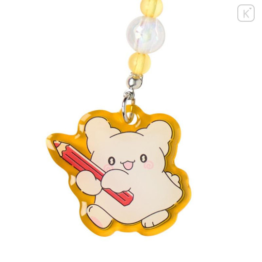 Japan Sanrio Original Bead Keychain Strap with Flocked Mascot - Hanamaruobake : Together with Friends - 4
