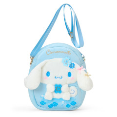 Japan Sanrio Original 2-Way Plush Crossbody Shoulder Pouch Bag - Cinnamoroll : Light Blue Clover