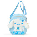 Japan Sanrio Original 2-Way Plush Crossbody Shoulder Pouch Bag - Cinnamoroll : Light Blue Clover - 1