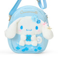 Japan Sanrio Original 2-Way Plush Crossbody Shoulder Pouch Bag - Cinnamoroll : Light Blue Clover - 2