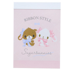 Japan Sanrio Mini Notepad - Sugarbunnies : Ribbon Pink