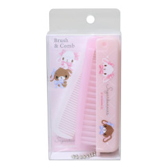 Japan Sanrio Folding Brush & Comb - Sugarbunnies : Ribbon Pink