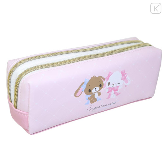 Japan Sanrio Twin Zipper Pen Case - Sugarbunnies : Ribbon Pink - 2