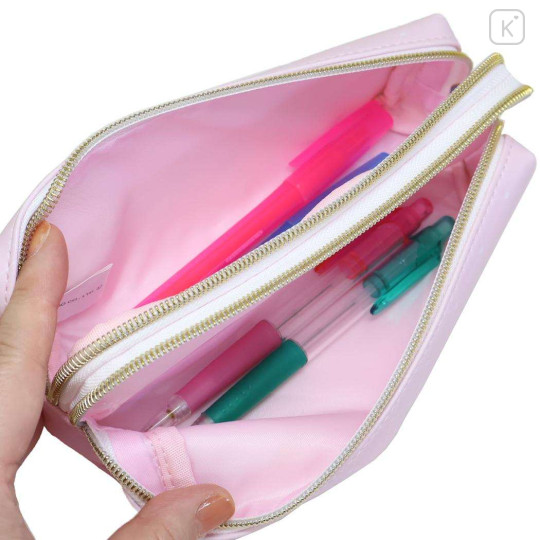 Japan Sanrio Twin Zipper Pen Case - Sugarbunnies : Ribbon Pink - 3