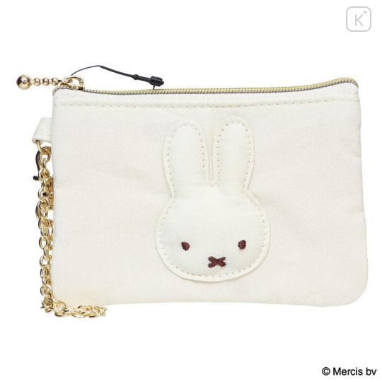 Japan Miffy Pass Case Card Holder & Coin Case - Miffy : Basic Wappen Face Ivory - 1