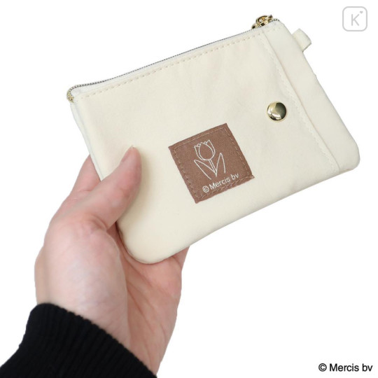 Japan Miffy Pass Case Card Holder & Coin Case - Miffy : Basic Wappen Face Ivory - 2