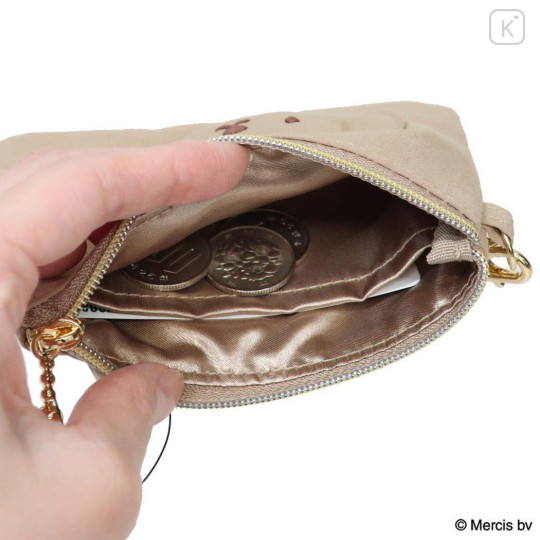 Japan Miffy Pass Case Card Holder & Coin Case - Boris : Basic Wappen Face Cappuccino - 3