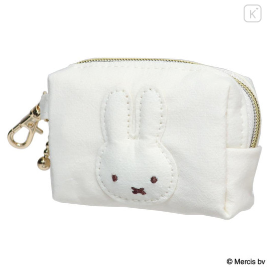 Japan Miffy Mini Accessory Pouch Keychain - Miffy : Basic Wappen Face Ivory - 1