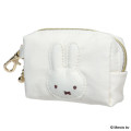 Japan Miffy Mini Accessory Pouch Keychain - Miffy : Basic Wappen Face Ivory - 1