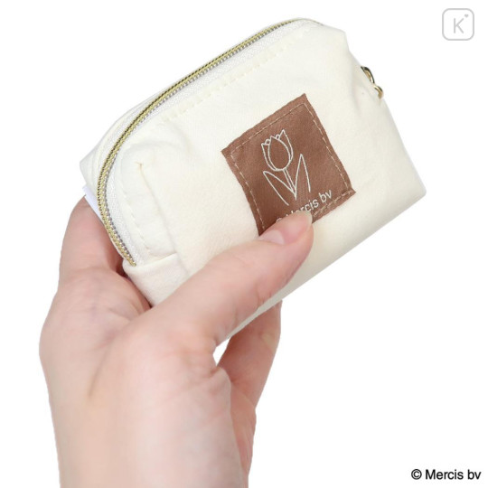 Japan Miffy Mini Accessory Pouch Keychain - Miffy : Basic Wappen Face Ivory - 2