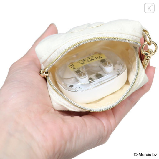Japan Miffy Mini Accessory Pouch Keychain - Miffy : Basic Wappen Face Ivory - 3