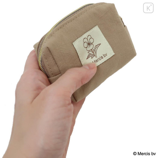 Japan Miffy Mini Accessory Pouch Keychain - Boris : Basic Wappen Face Cappuccino - 2